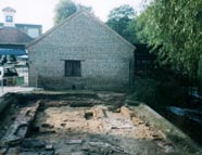 An 18th century print house uncovered outside of the wheelhouse during the filming of Channel 4's Time Team